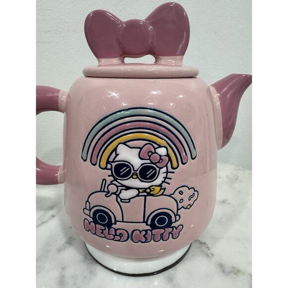 Blue Sky Clayworks Hello Kitty Rainbow On Car Teapot - Picture 2 of 5